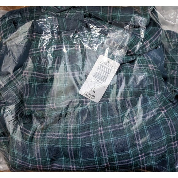 NWT Torrid 1X Blue Plaid Sleeveless Maxi Lindsay Hi-Low Tiered Dress Size 14-16 - Picture 8 of 8